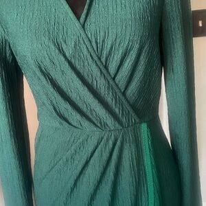 Elegant Long Sleeve Emerald Dress